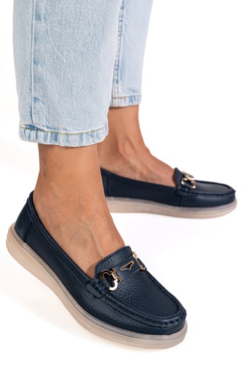 Mocasini bleumarin piele naturala 3sp702