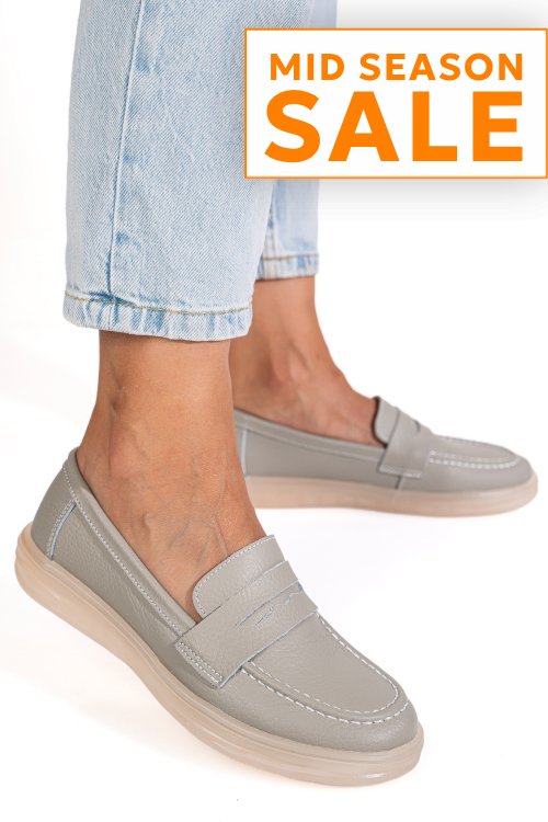 Mocasini gri piele naturala 3sp701