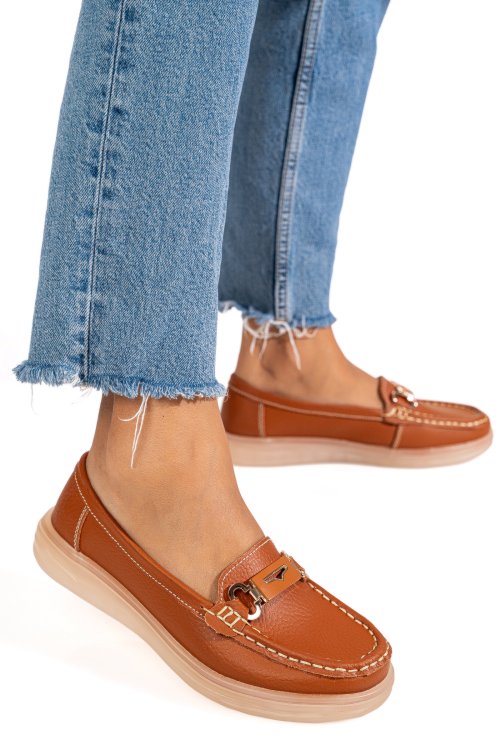 Mocasini camel piele naturala 3sp702