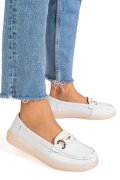MOCASINI ALBI PIELE NATURALA 3SP702