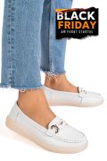 MOCASINI ALBI PIELE NATURALA 3SP702
