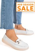 MOCASINI ALBI PIELE NATURALA 3SP702