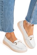 MOCASINI ALBI PIELE NATURALA 3SP702