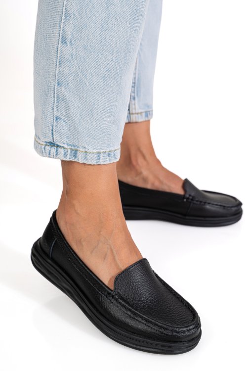 Mocasini negri piele naturla 3sp700