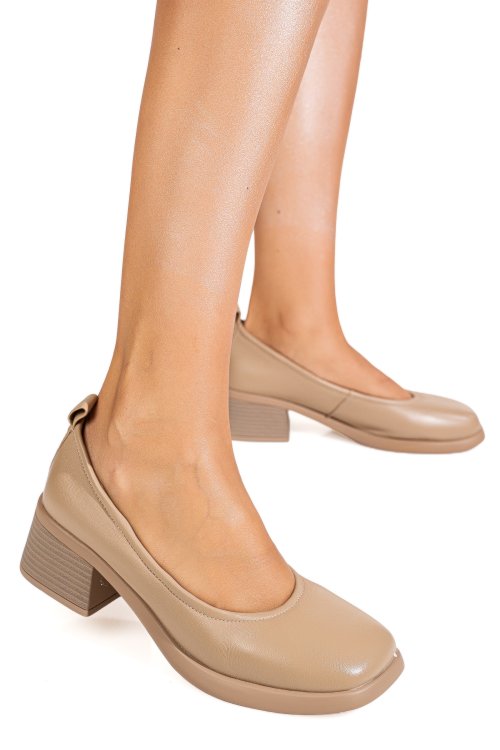 Pantofi bej piele naturala as77n490