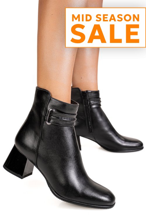 Botine negre piele naturala 2s7784