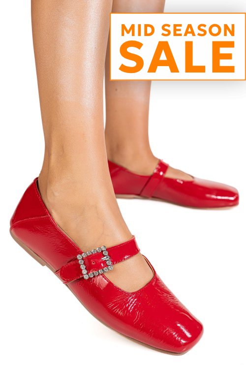 Balerini rosii piele naturala es77m8966