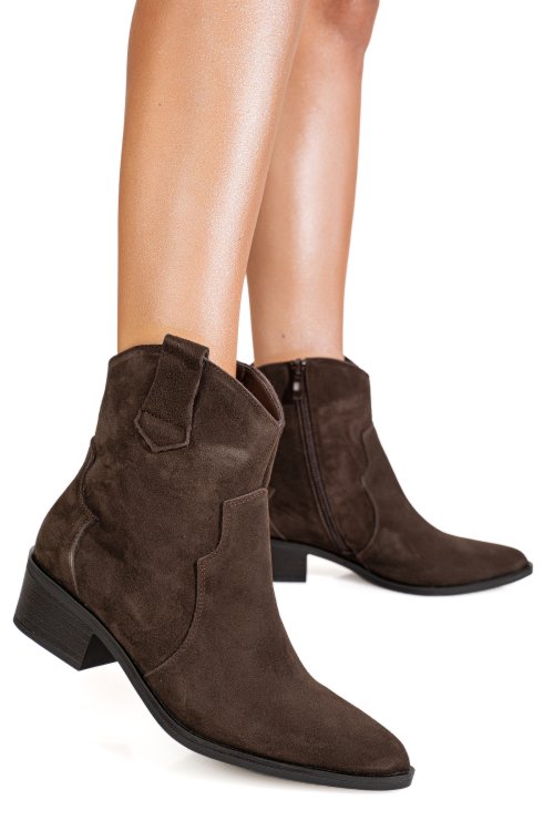 Ghete brown piele naturala nc1362