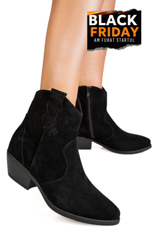Ghete black piele naturala jspj87p