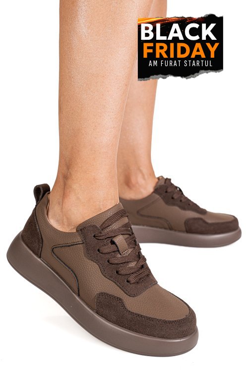 Pantofi sport coffe piele naturala tpc2651