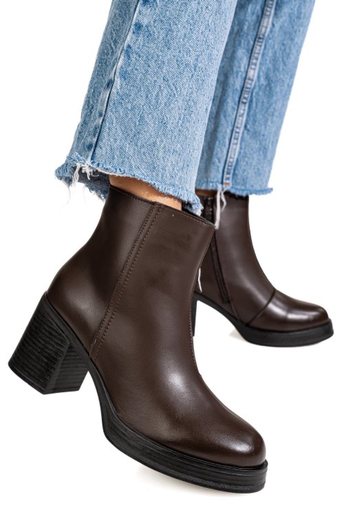 Botine maro piele naturala rs77839