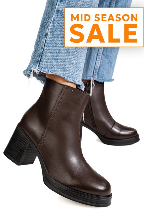 Botine maro piele naturala rs77839