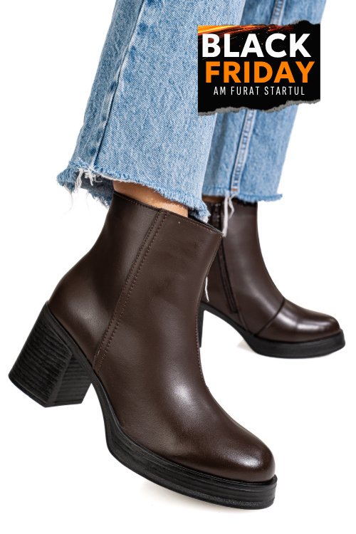 Botine maro piele naturala rs77839