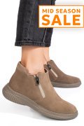 GHETE GRI PIELE NATURALA INTOARSA 3PC119