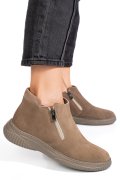 GHETE GRI PIELE NATURALA INTOARSA 3PC119