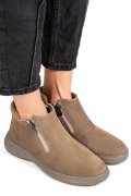 GHETE GRI PIELE NATURALA INTOARSA 3PC119