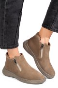 GHETE GRI PIELE NATURALA INTOARSA 3PC119