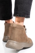 GHETE GRI PIELE NATURALA INTOARSA 3PC119