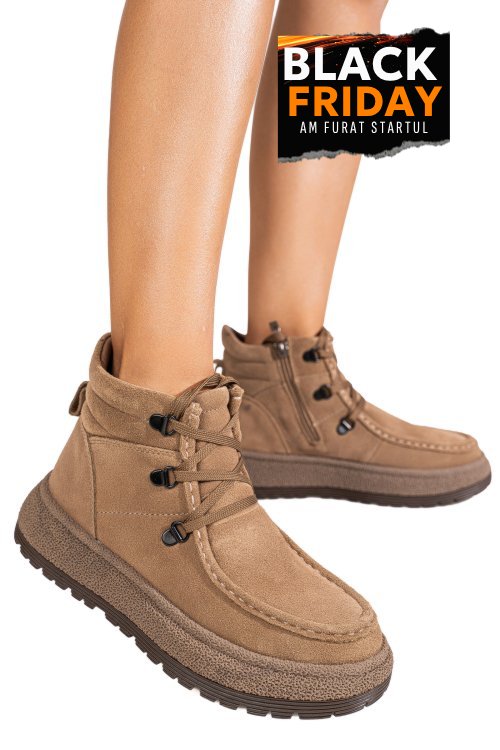 Ghete khaki piele naturala intoarsa js77y7950