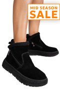 GHETE NEGRE PIELE NATURALA INTOARSA JS77Y7955