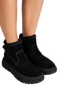 GHETE NEGRE PIELE NATURALA INTOARSA JS77Y7955