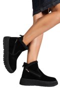 GHETE NEGRE PIELE NATURALA INTOARSA JS77Y7955
