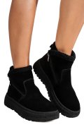 GHETE NEGRE PIELE NATURALA INTOARSA JS77Y7955