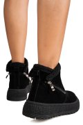 GHETE NEGRE PIELE NATURALA INTOARSA JS77Y7955