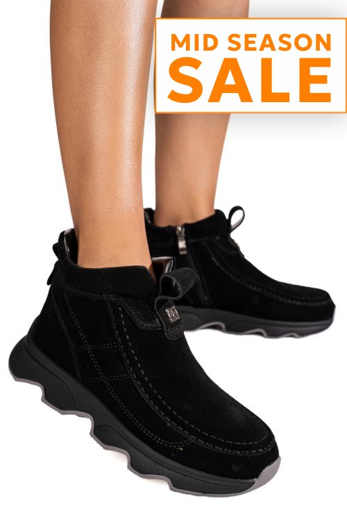 Ghete negre piele naturala intoarsa js77y7911