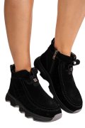 GHETE NEGRE PIELE NATURALA INTOARSA JS77Y7911