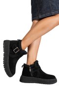 GHETE NEGRE PIELE NATURALA INTOARSA JS77Y7956