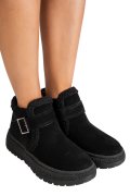 GHETE NEGRE PIELE NATURALA INTOARSA JS77Y7956