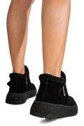 GHETE NEGRE PIELE NATURALA INTOARSA JS77Y7956
