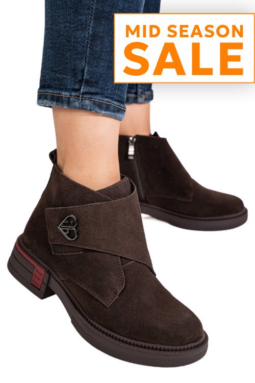 Ghete coffee piele naturala intoarsa ts772693