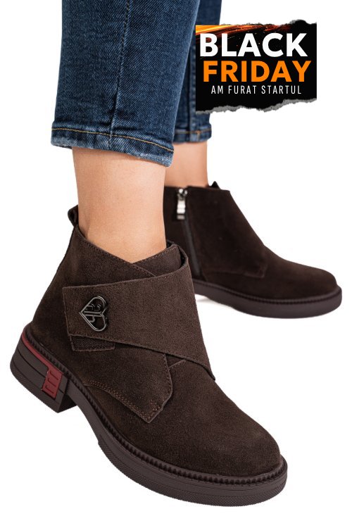 Ghete coffee piele naturala intoarsa ts772693
