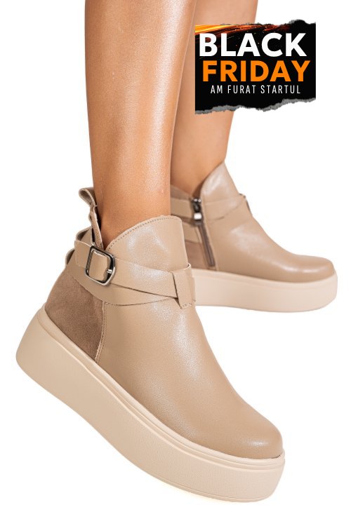 Ghete khaki piele naturala ts777000
