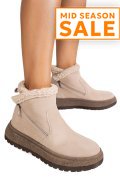 GHETE BEJ PIELE NATURALA INTOARSA JS77Y7955