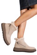 GHETE BEJ PIELE NATURALA INTOARSA JS77Y7955