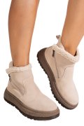 GHETE BEJ PIELE NATURALA INTOARSA JS77Y7955
