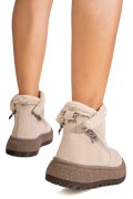 GHETE BEJ PIELE NATURALA INTOARSA JS77Y7955