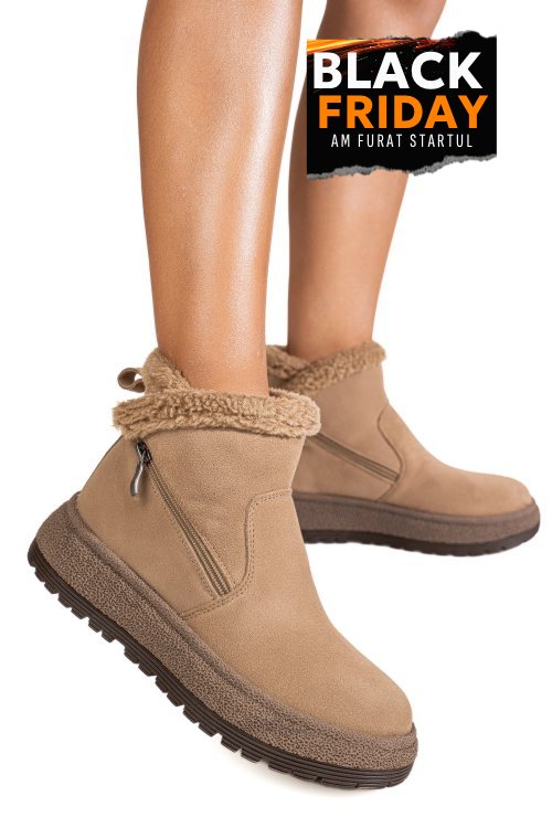 Ghete camel piele naturala intoarsa js77y7955