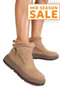 GHETE CAMEL PIELE NATURALA INTOARSA JS77Y7955