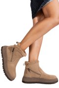 GHETE CAMEL PIELE NATURALA INTOARSA JS77Y7955