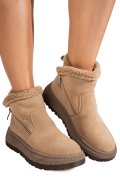 GHETE CAMEL PIELE NATURALA INTOARSA JS77Y7955
