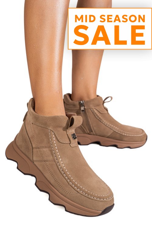 Ghete khaki piele naturala intoarsa js77y7911