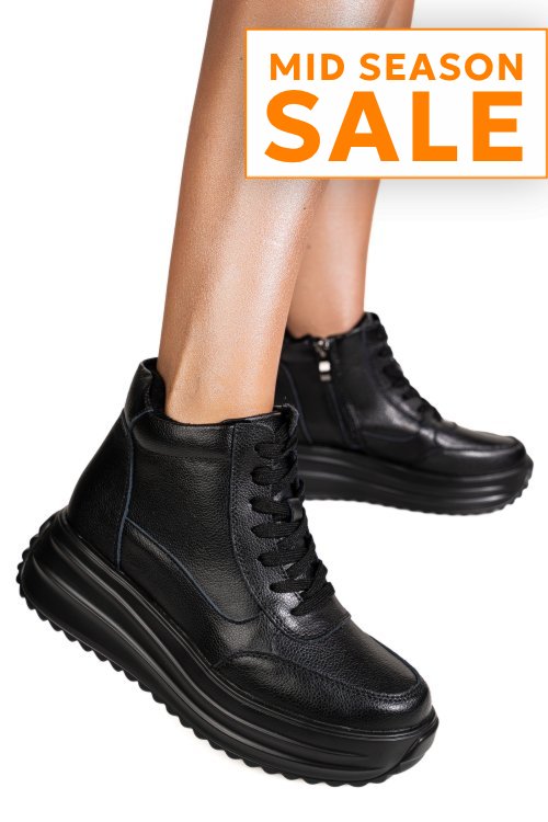 Ghete negre piele naturala ts772626
