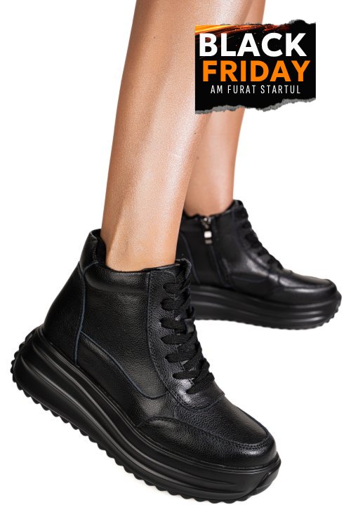 Ghete negre piele naturala ts772626