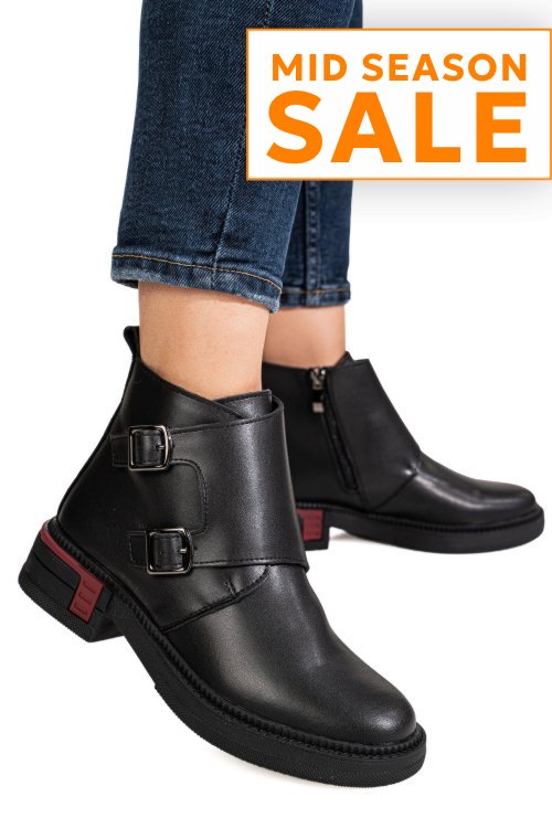 Ghete negre piele naturala ts772630
