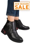 GHETE NEGRE PIELE NATURALA TS772630