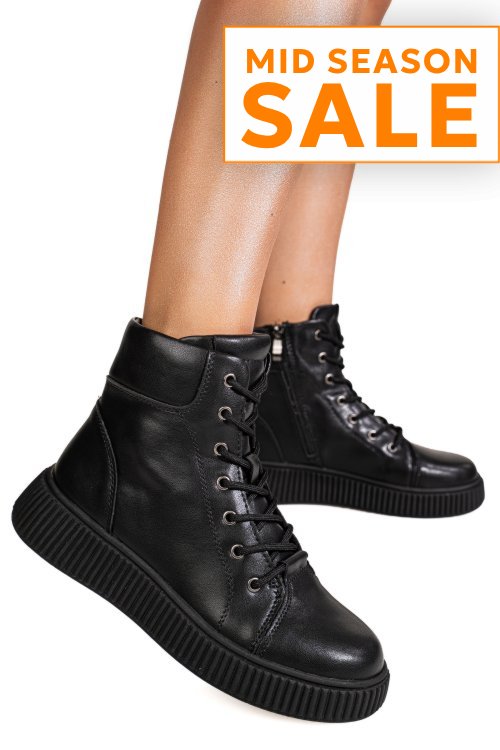 Ghete negre piele naturala f002-659